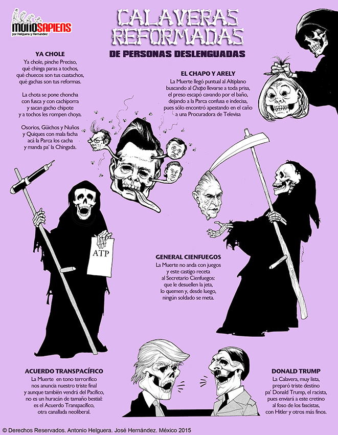 Calaveras Reformadas de Personas Deslenguadas. Domingo 1 de noviembre de 2015